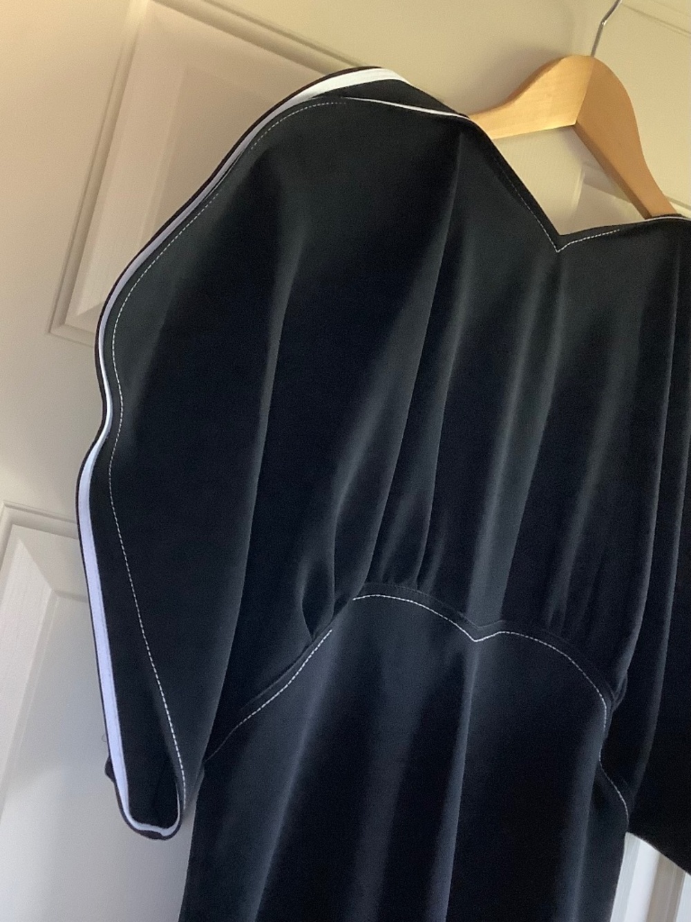 VICTORIA BECKHAM Drape Sleeve Crepe Midi/ Maxi Dress Black SZ US 8/ UK 12 - Picture 7 of 16
